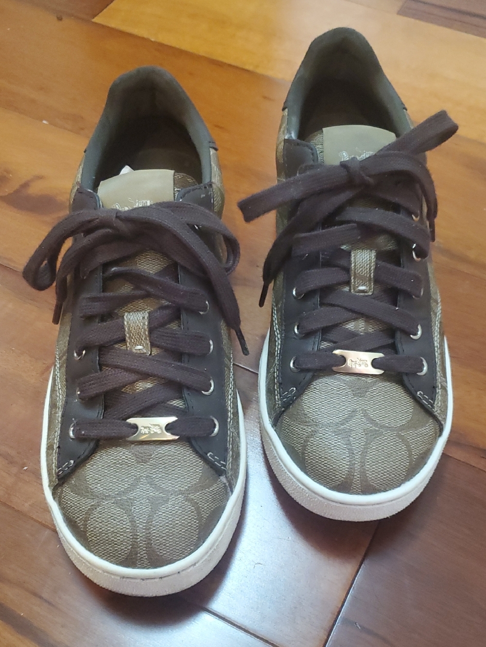 Coach Brown Signature Canvas Low-Top Sneakers